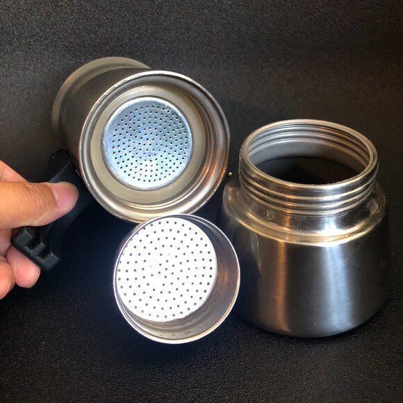 Cafetera Bialetti Espresso Coffee Maker Brewer Moka Pot 1 cup Stainless - Picture 4 of 7